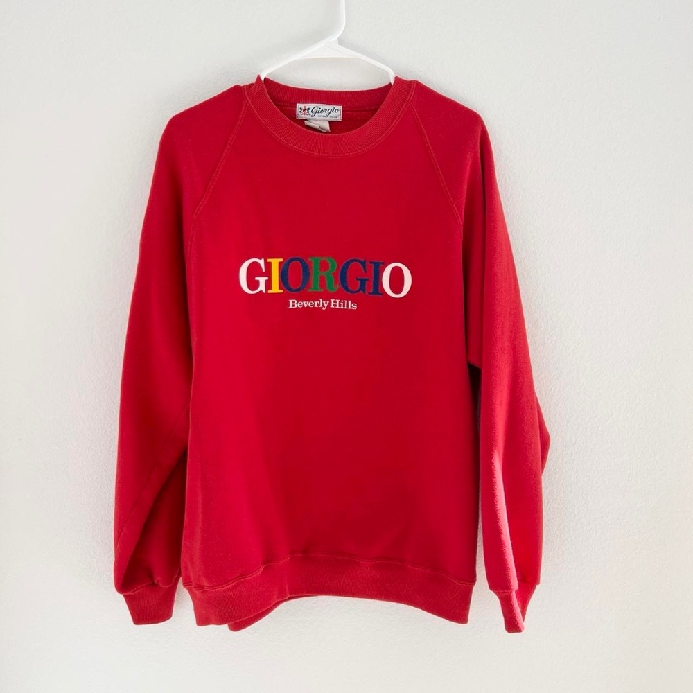 VTG 80’s Giorgio Beverly Hills Red Crewneck Sweatshirt - Women's